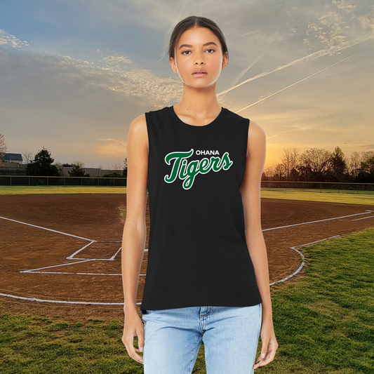 Ohana Tigers Script Bella+Canvas Muscle Tank