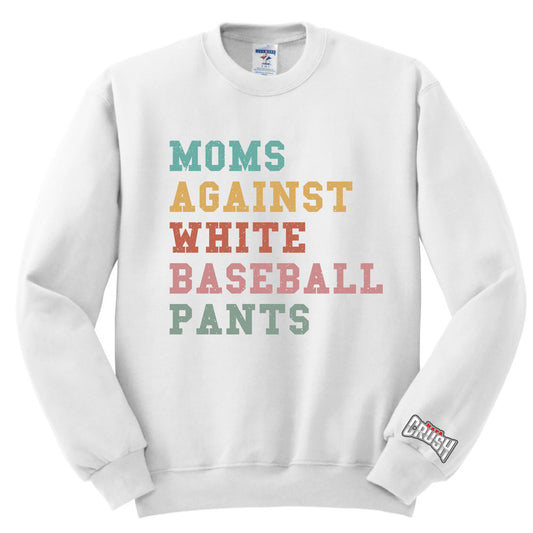 Moms Against White Baseball Pants Pullover