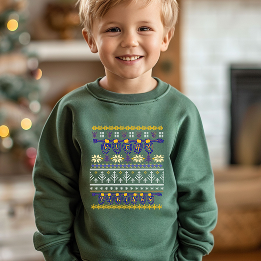 Youth Vichy Holiday Crewneck Sweatshirt