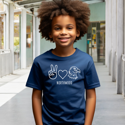 Peace, Love, Eagles Youth Tee