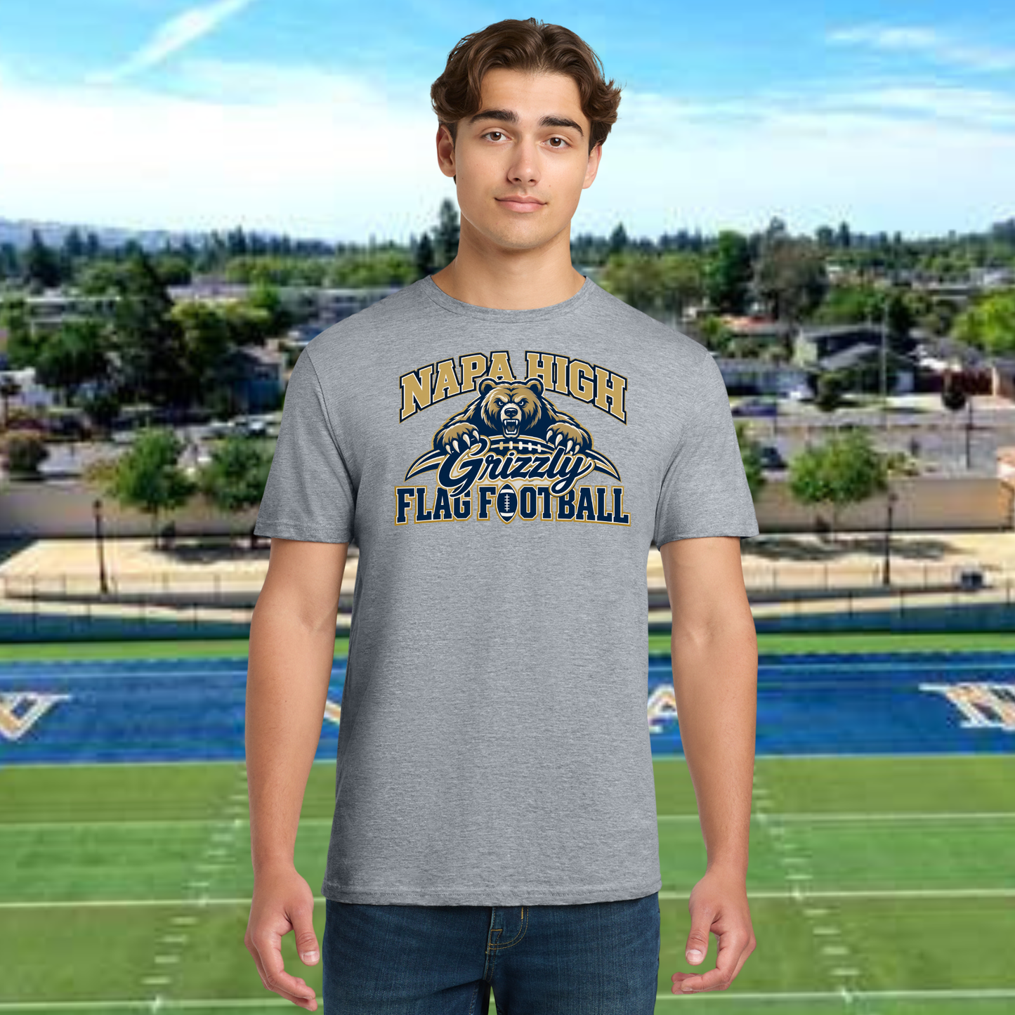 Grizzly Flag Football Adult Unisex Tee