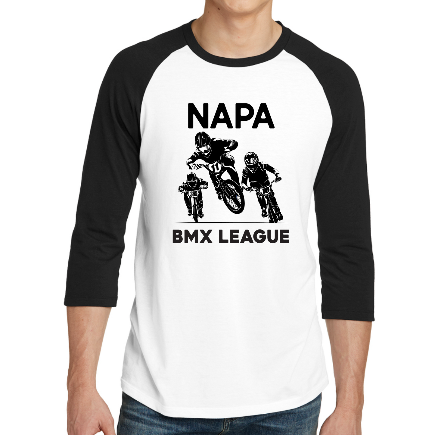 Adult Napa BMX League Baseball Raglan