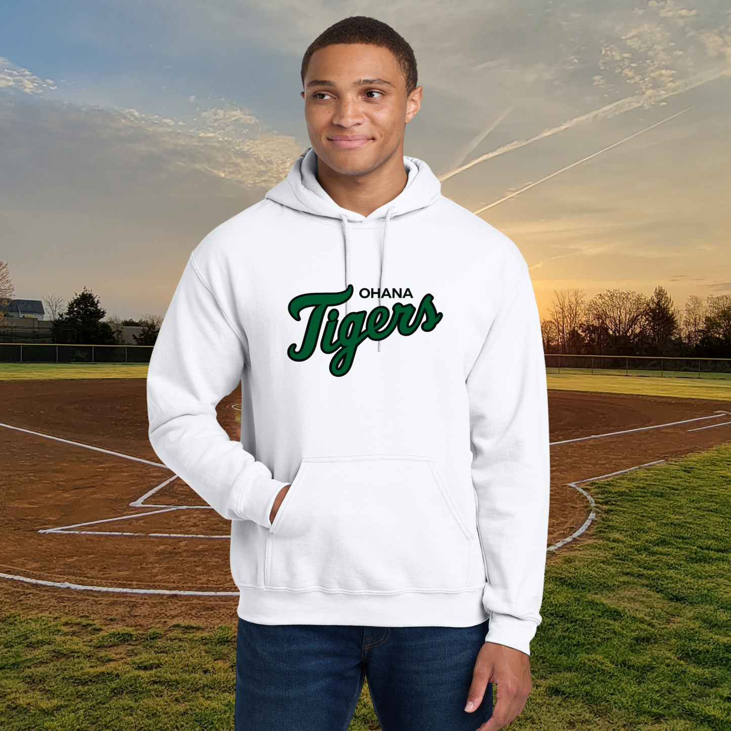 Ohana Tigers Script Unisex Adult Hoodie