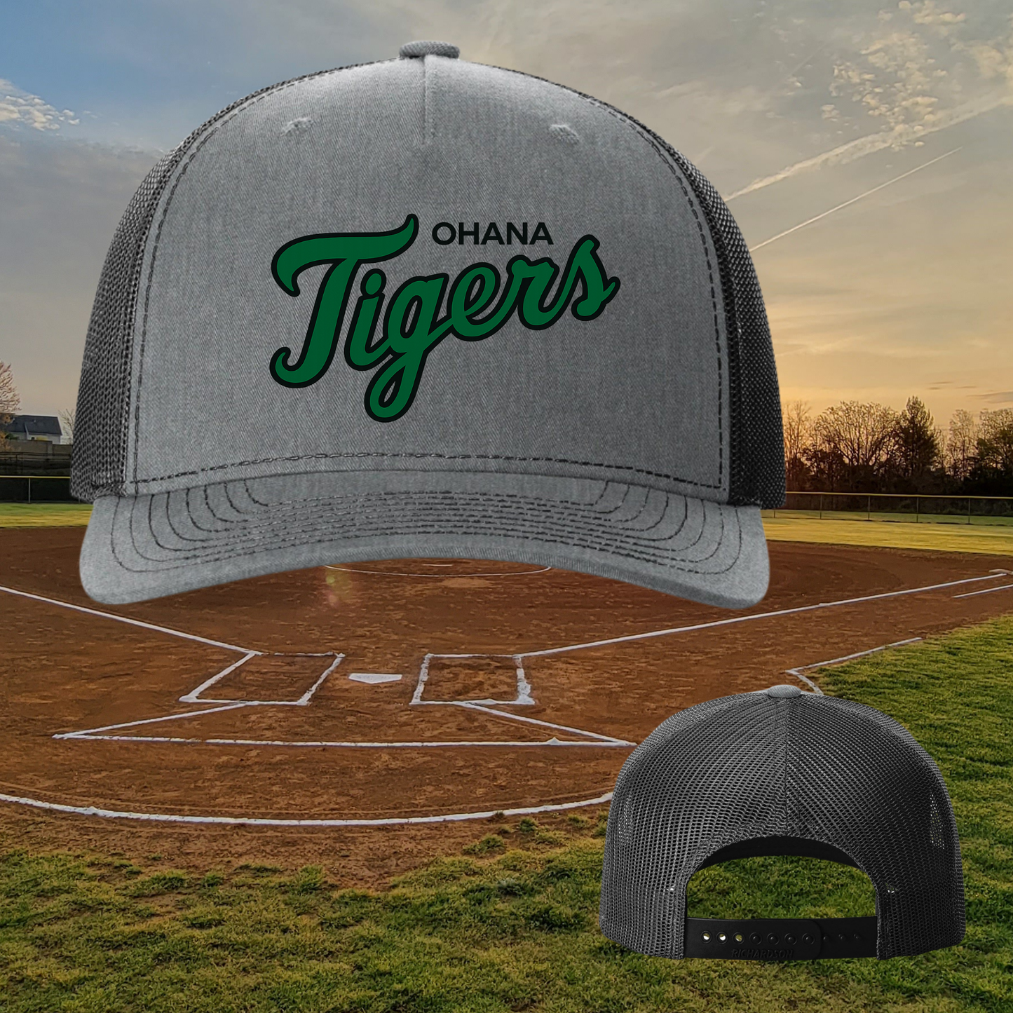 Ohana Tigers Script Richardson Trucker Hat