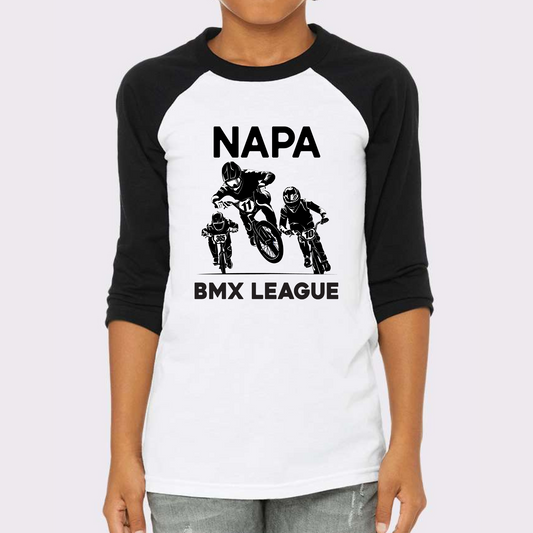 Youth BMX League Baseball Raglan