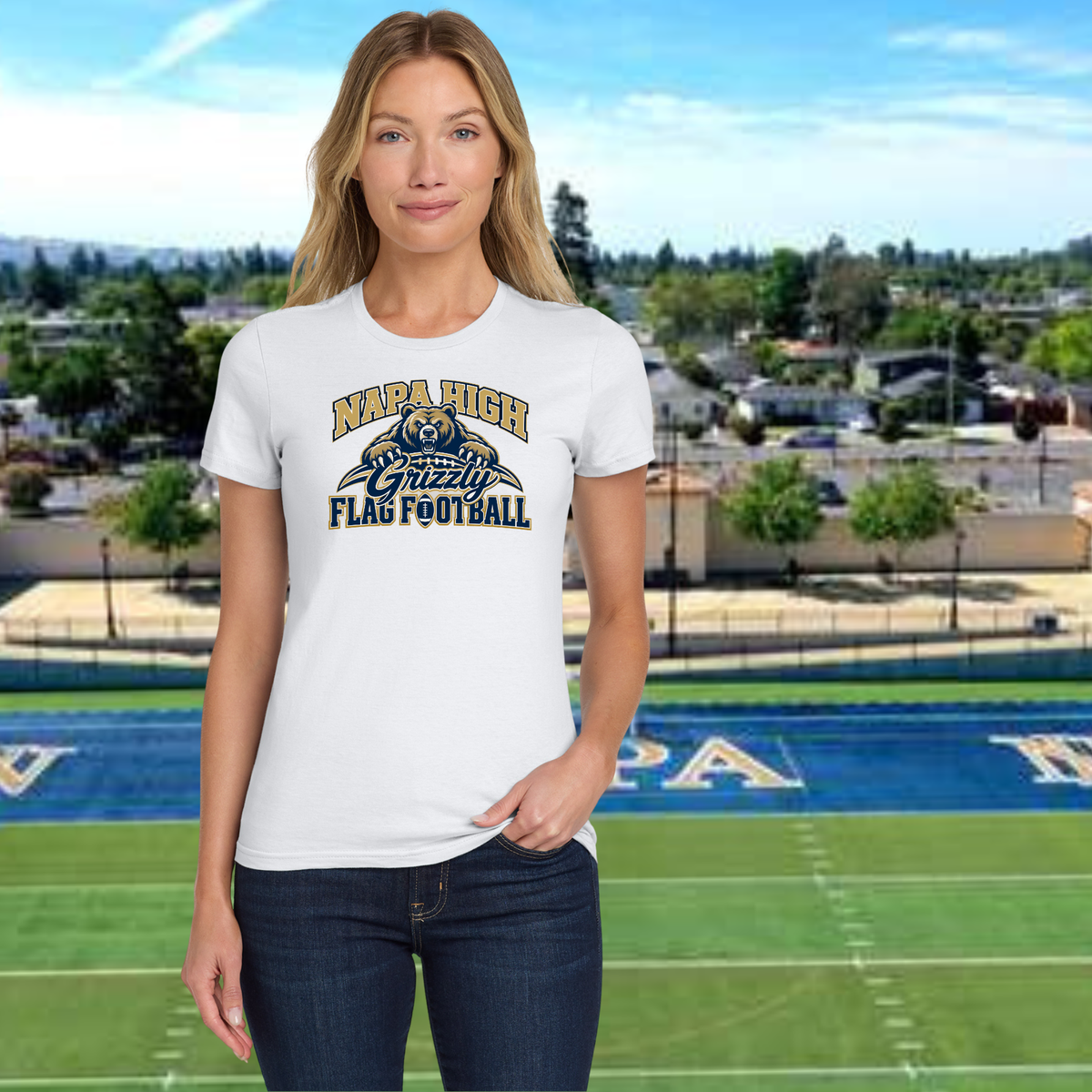 Grizzly Flag Football Ladies Tee
