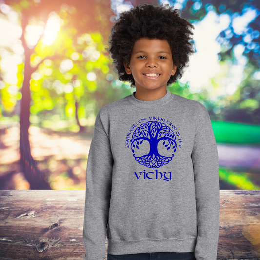 Youth Vichy Tree of Life Crewneck Sweatshirt