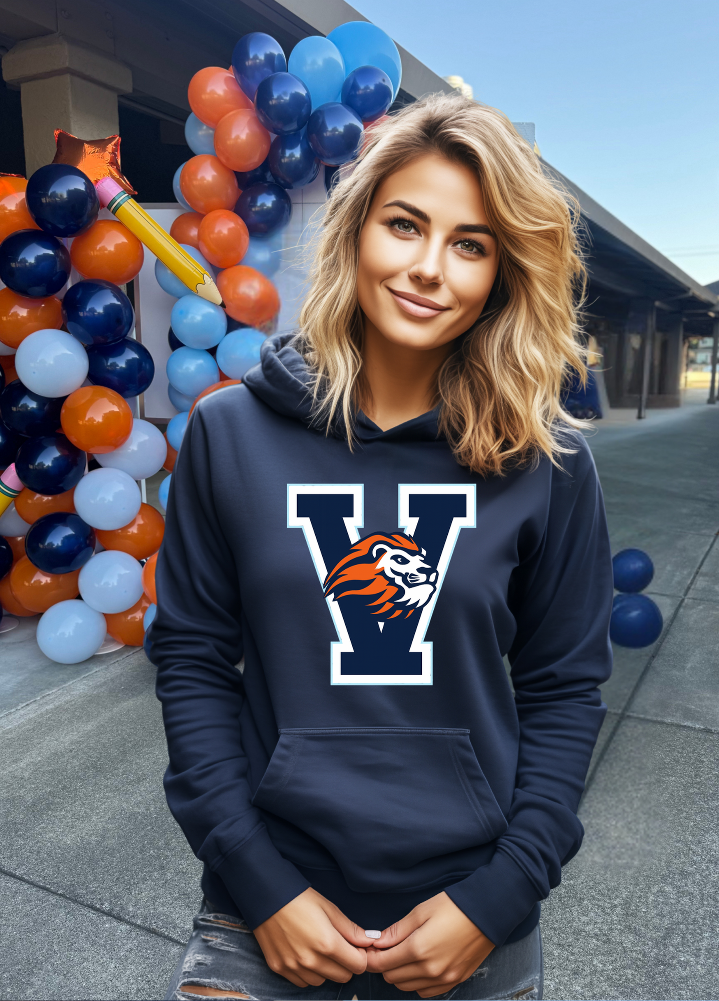 Unisex V Lion Head Hoodie