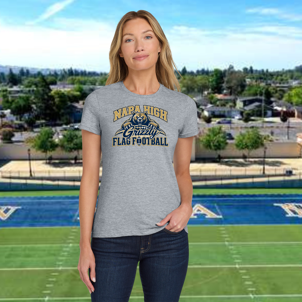 Grizzly Flag Football Ladies Tee