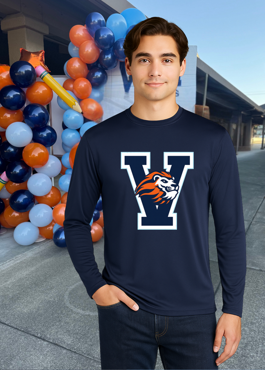 Unisex Long Sleeve V Lion Head Tee