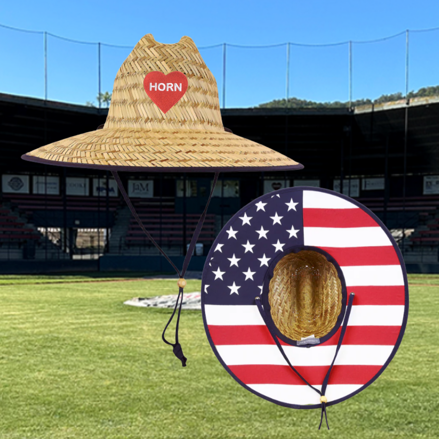 Horn Heart Straw Lifeguard Hat