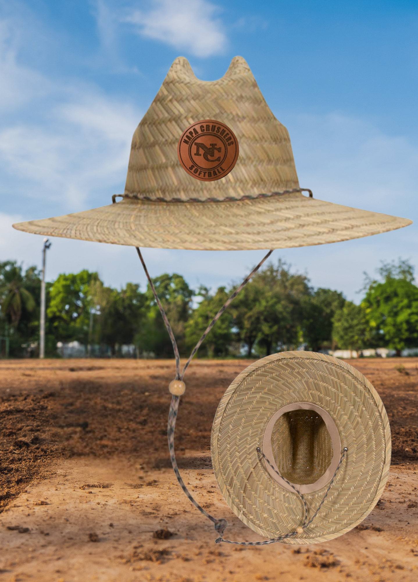 Napa Crushers Straw Hat & Leather Patch