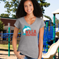 NVLA Dolphins Ladies V-Neck Tee