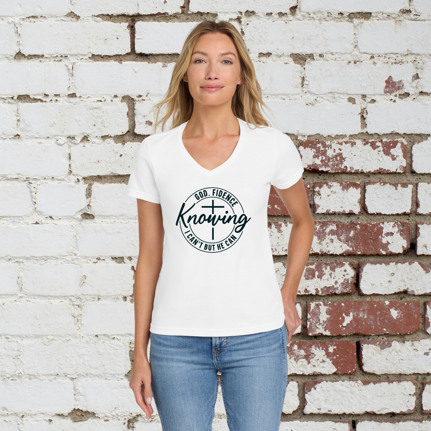 God-Fidence Ladies V-neck Tee