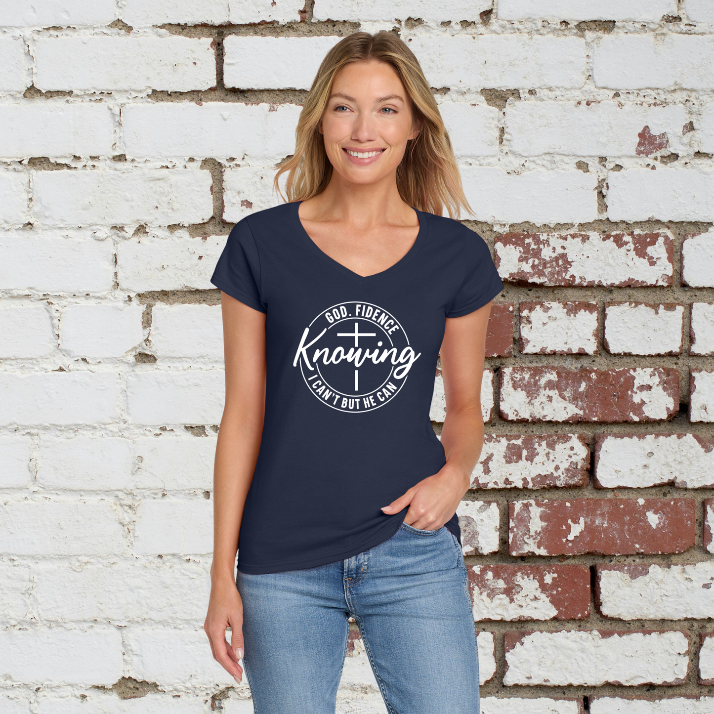 God-Fidence Ladies V-neck Tee