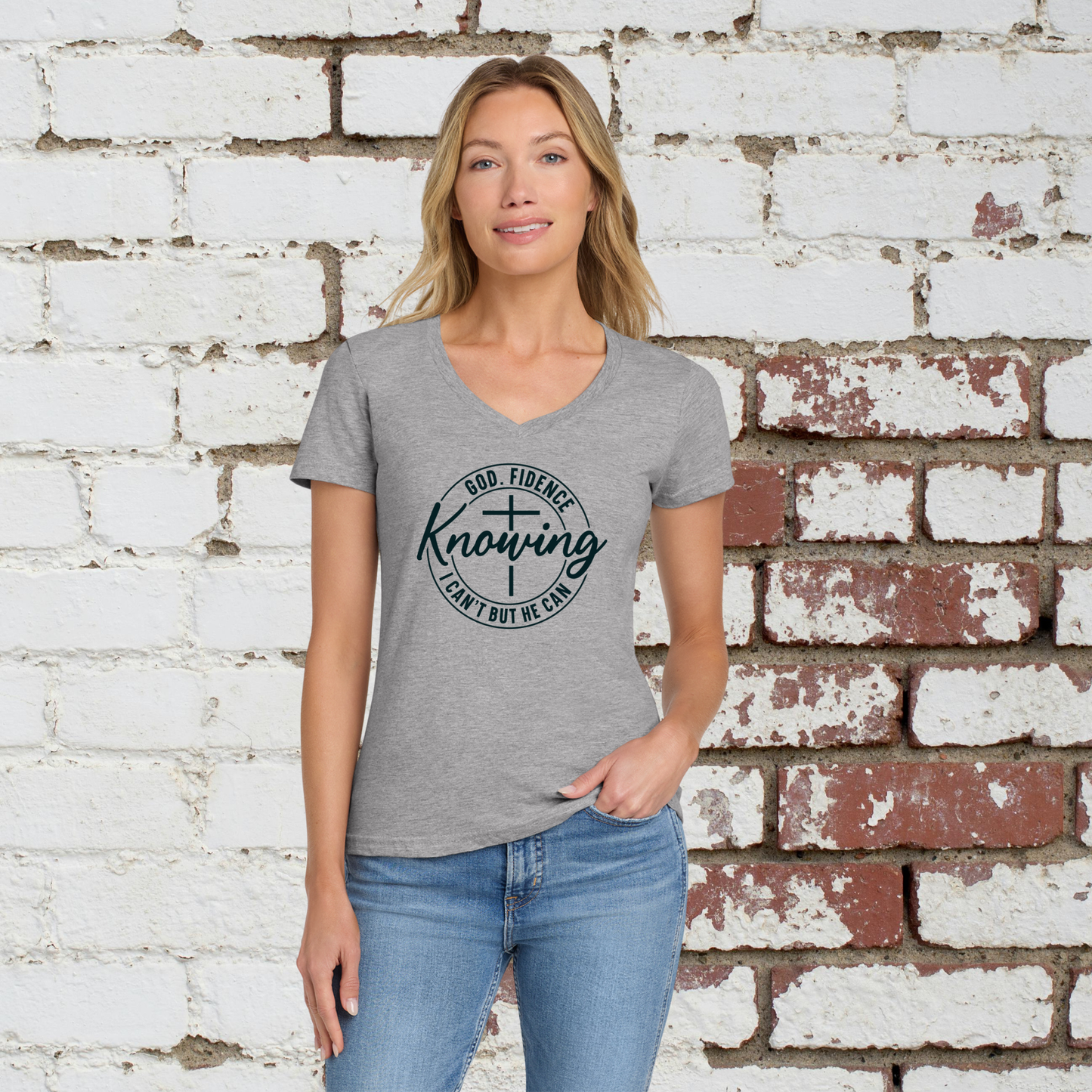 God-Fidence Ladies V-neck Tee