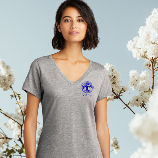 Adult V-Neck Vichy Tree of Life Tee