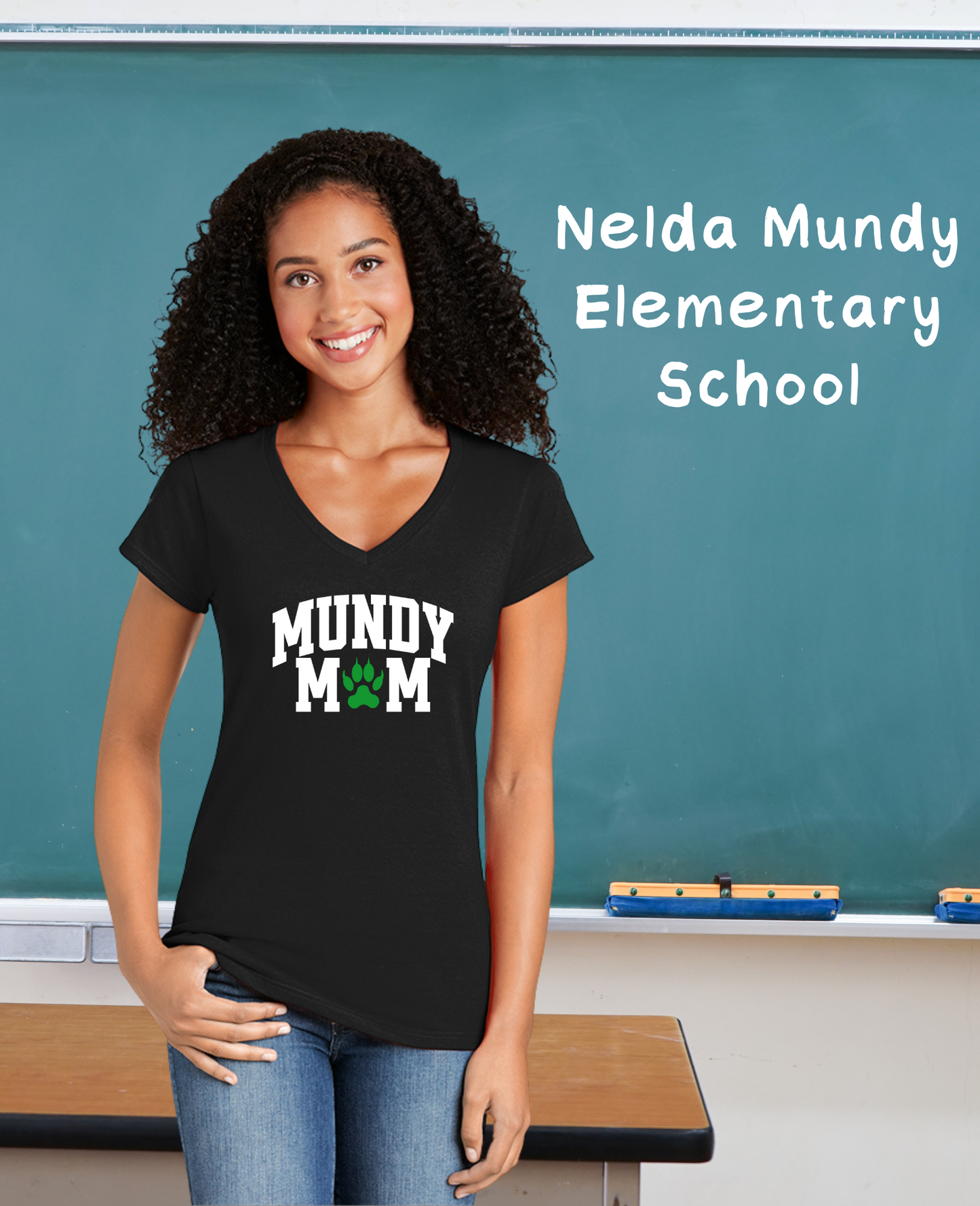 Nelda Mundy Ladies V-Neck Tee (Full Front Print)