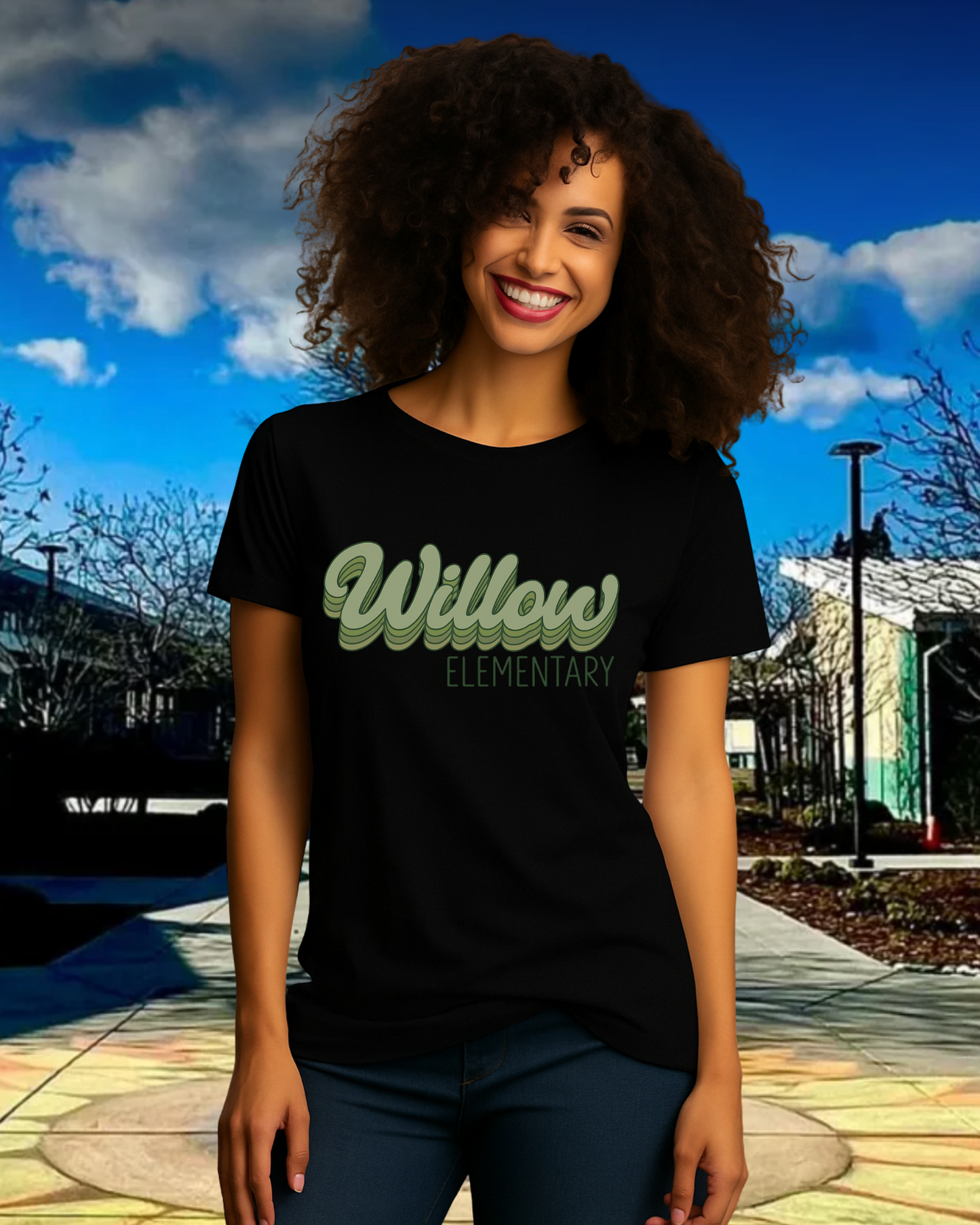 Willow Elementary Retro Ladies Tee
