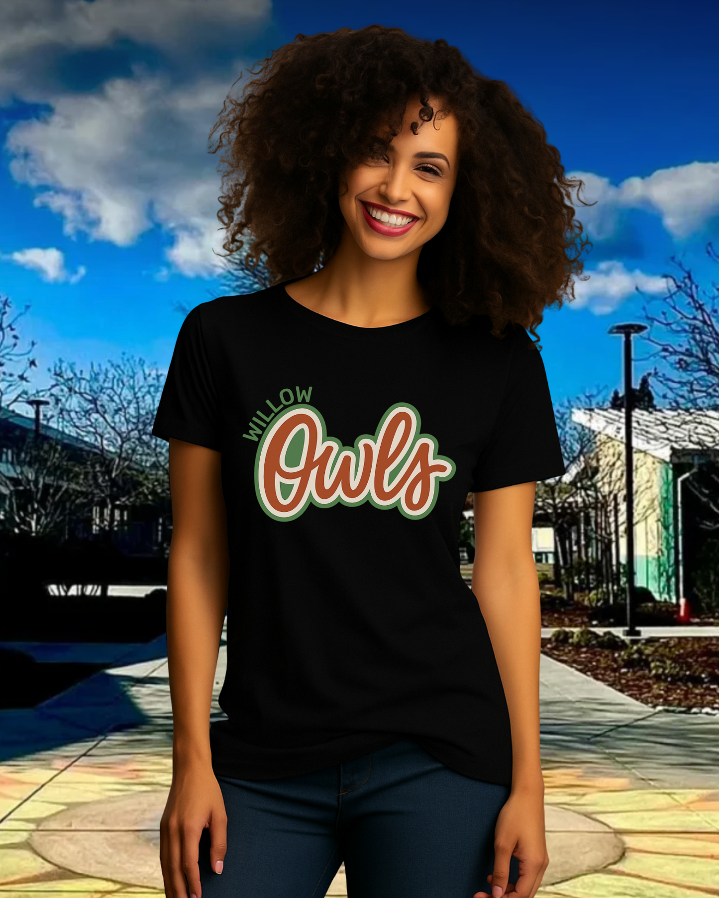 Willow Owls Ladies Retro Tee
