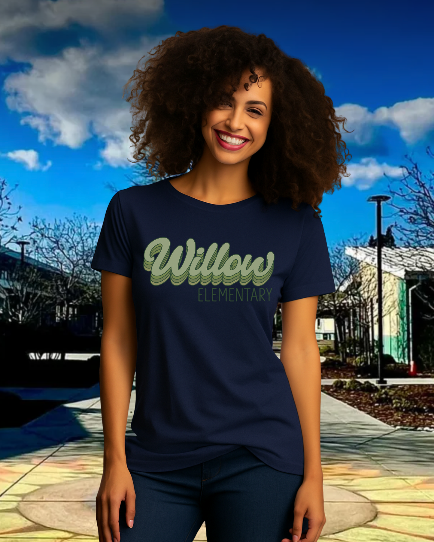 Willow Elementary Retro Ladies Tee