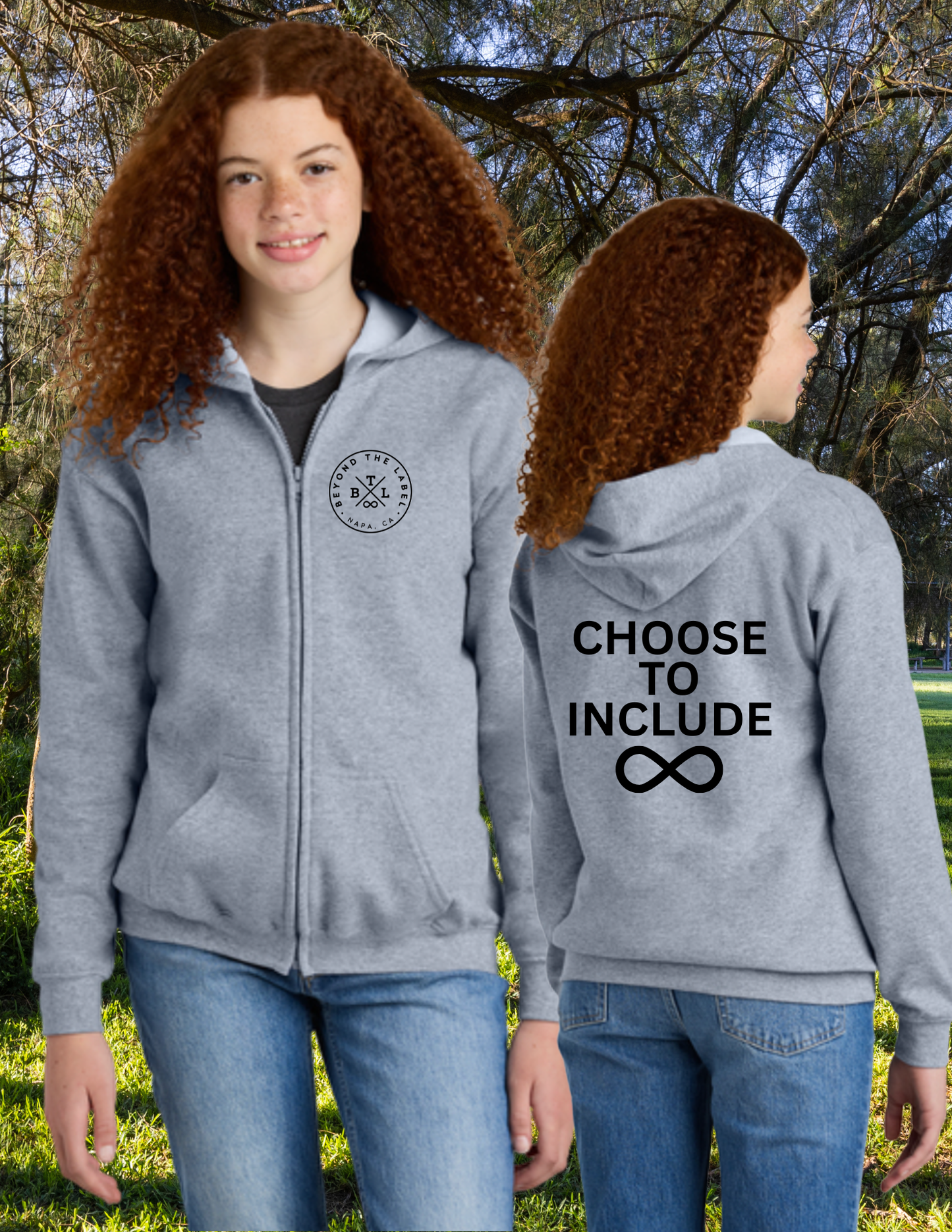 Choose To Include Youth Zip Up Hoodie