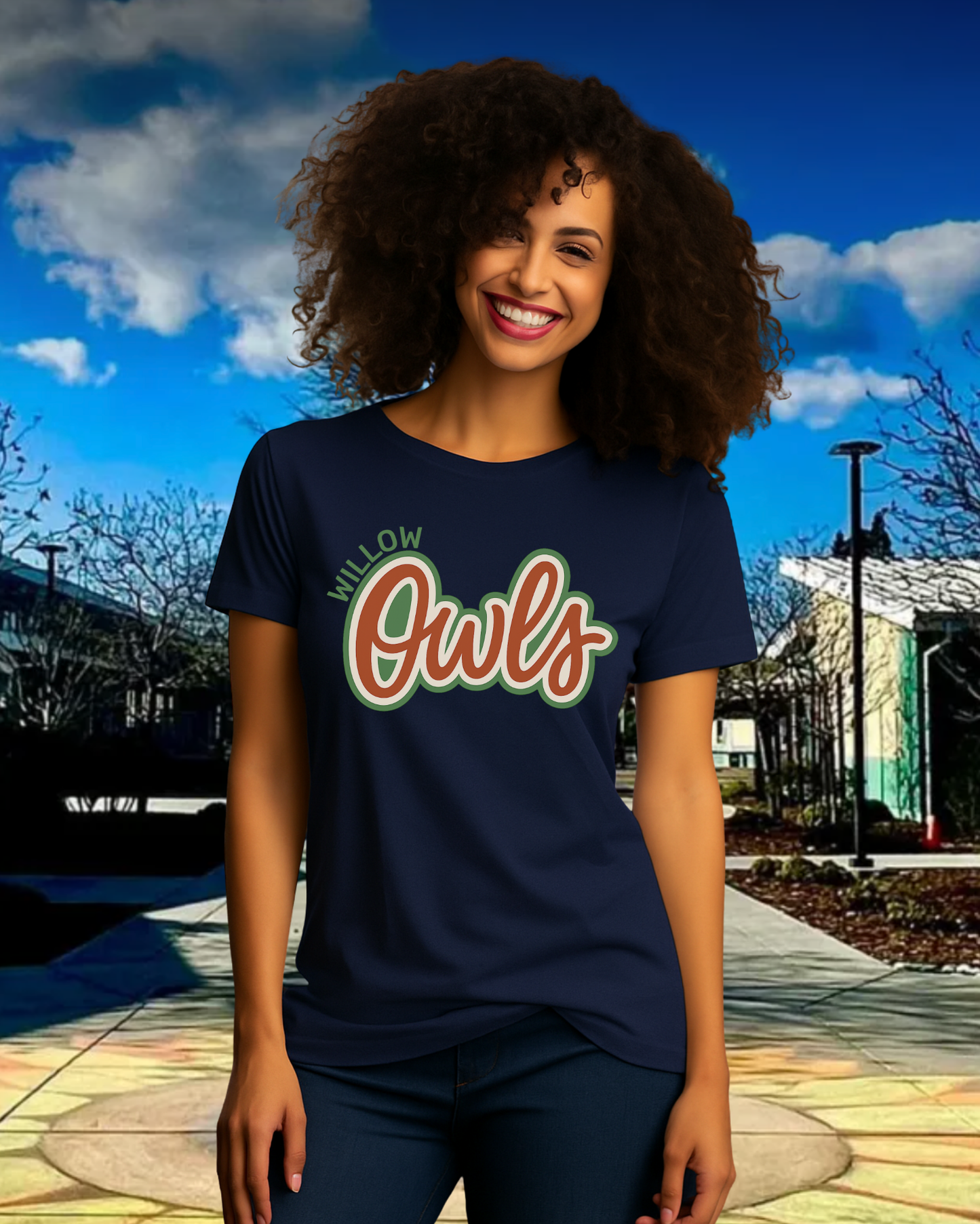 Willow Owls Ladies Retro Tee