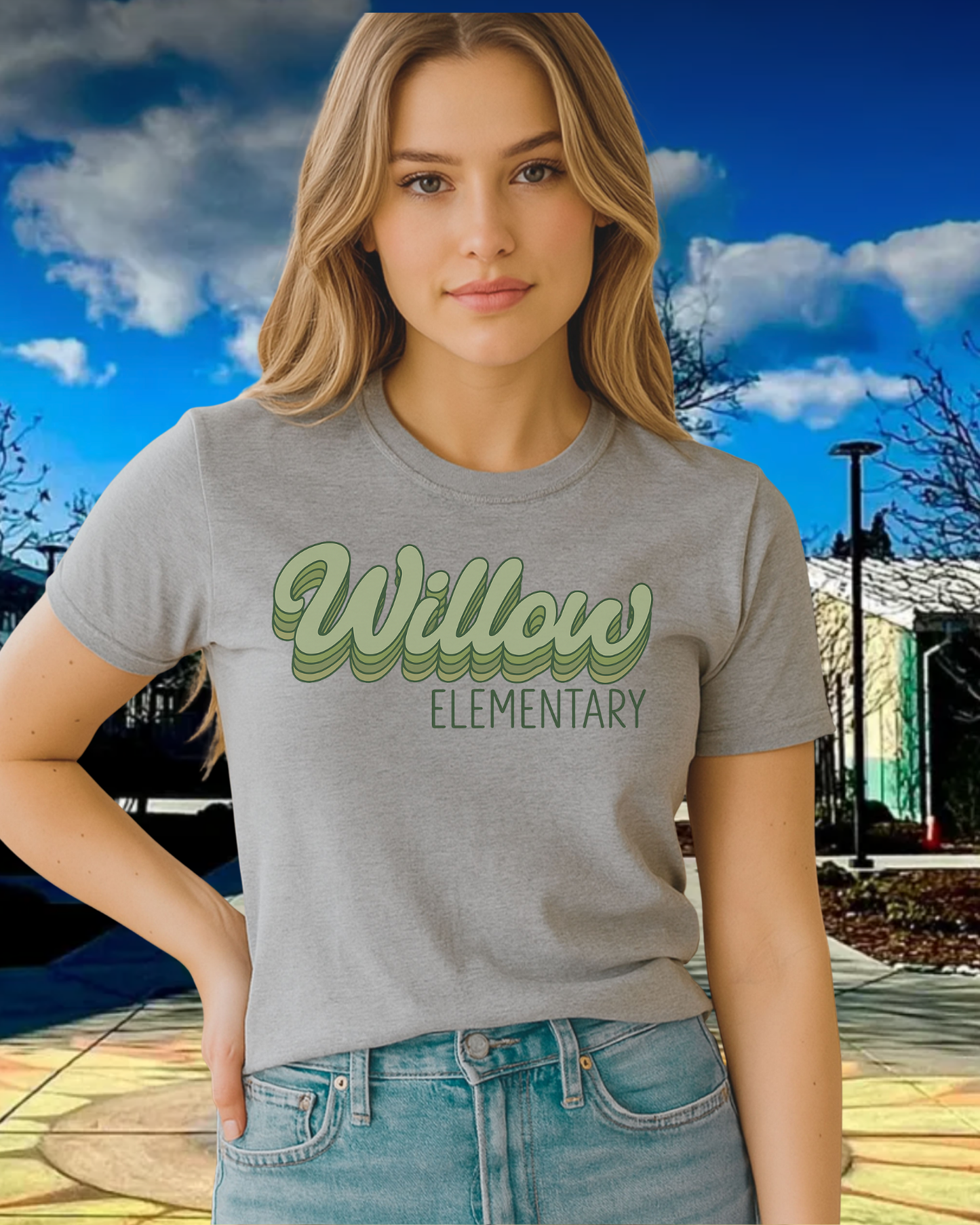 Willow Elementary Retro Ladies Tee