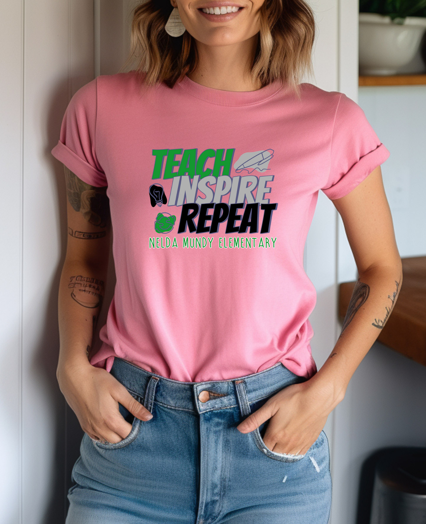 Teach Inspire Repeat Short Sleeve Tee