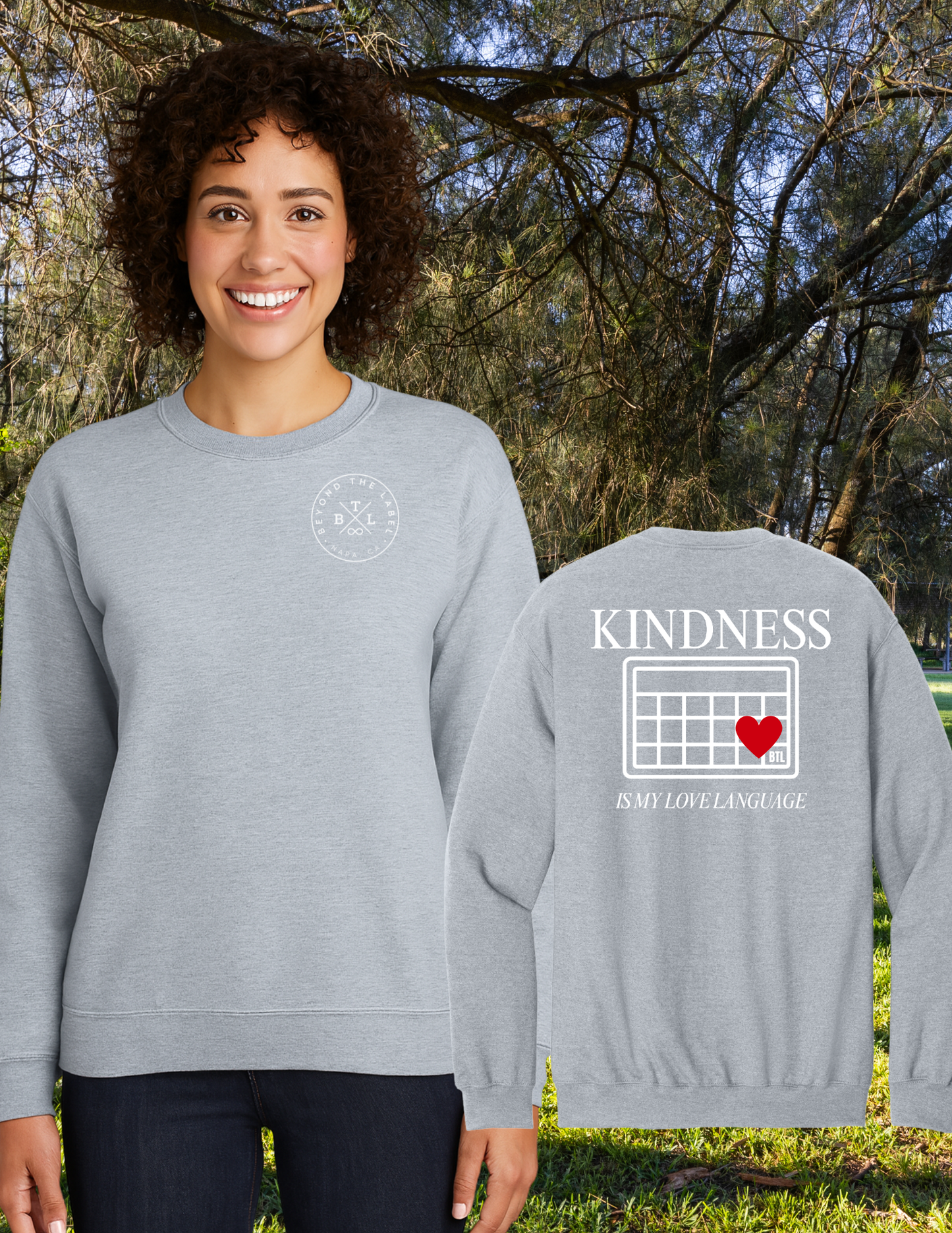 Kindness Love Language Adult Crewneck Pullover