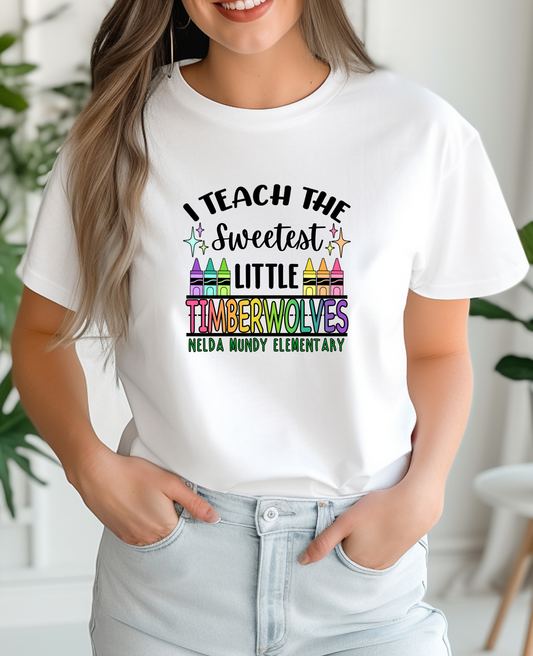 I Teach The Sweetest Little Timberwolves Short Sleeve Tee