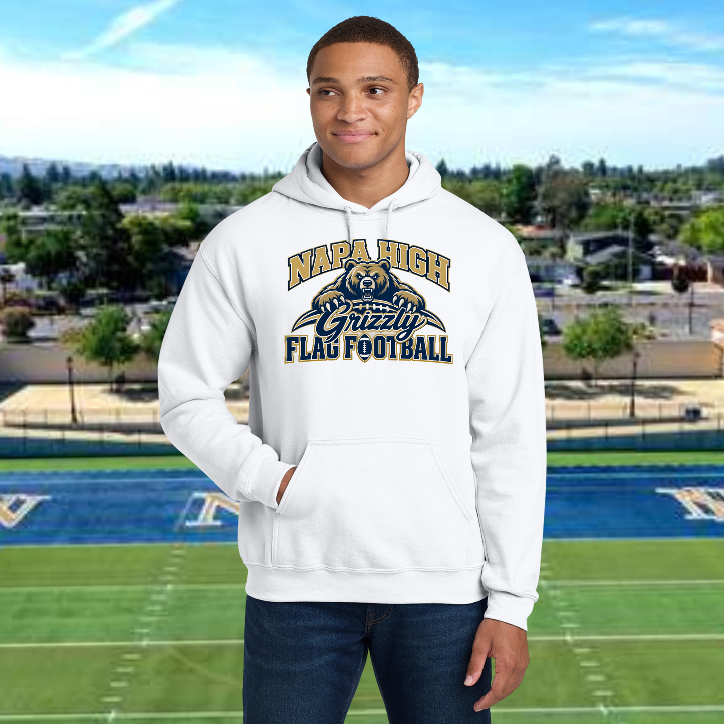 Grizzly Flag Football Unisex Adult Hoodie