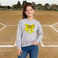 Softball Bow Youth Crewneck Pullover