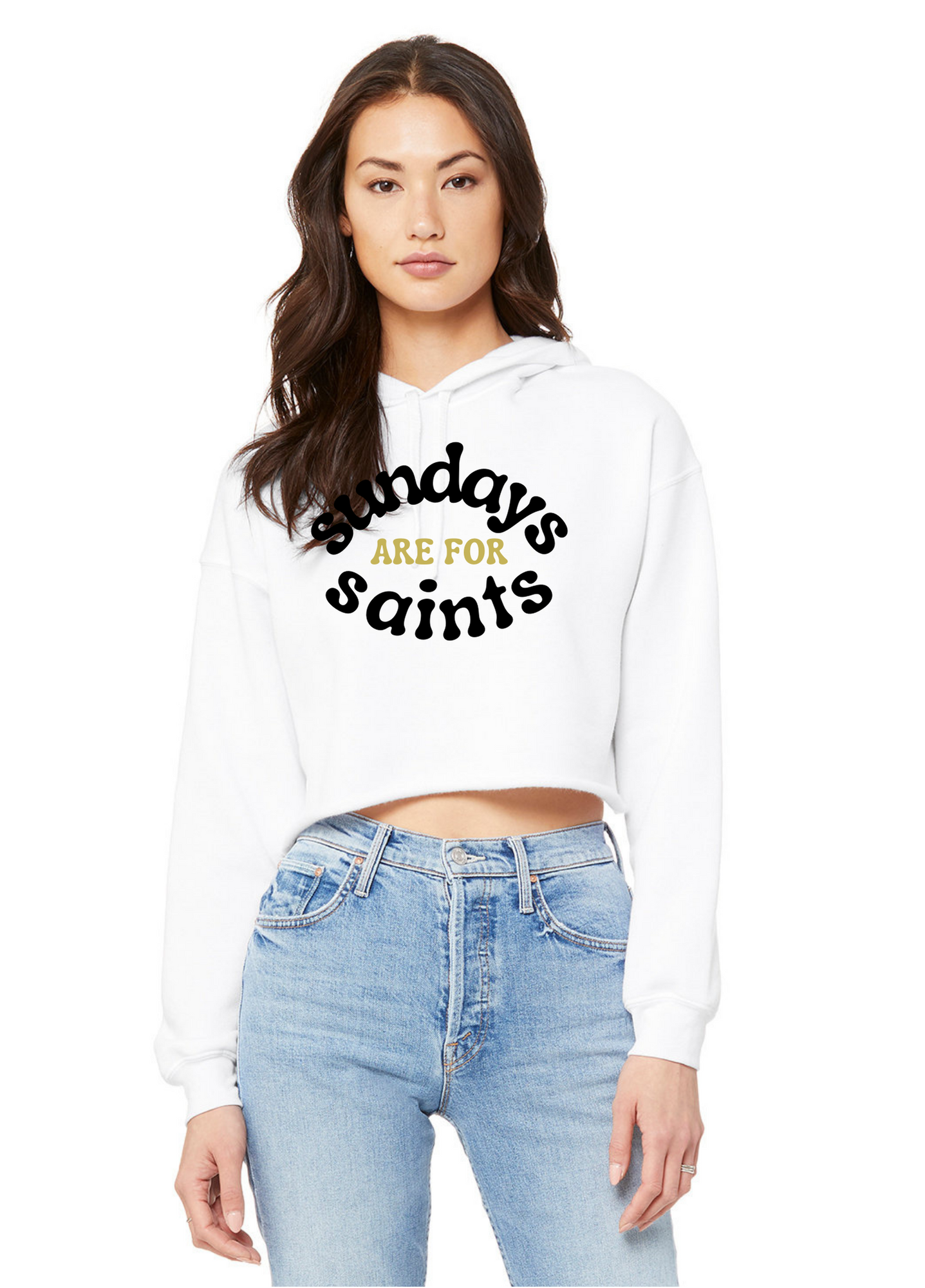 Sundays Are For Saints Cropped Hoodie