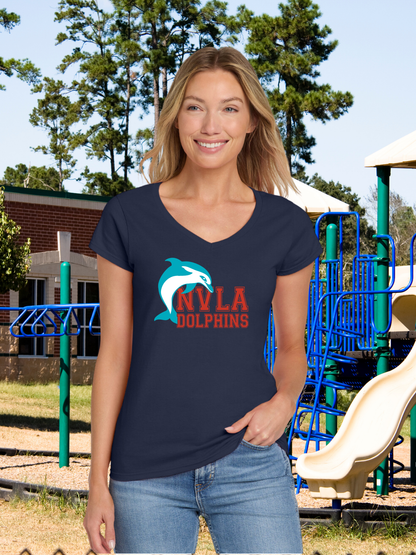 NVLA Dolphins Ladies V-Neck Tee