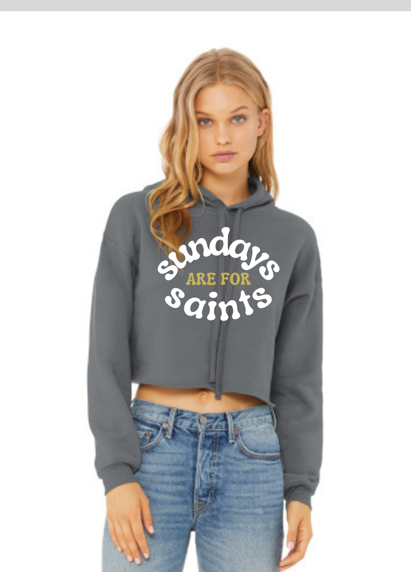 Sundays Are For Saints Cropped Hoodie