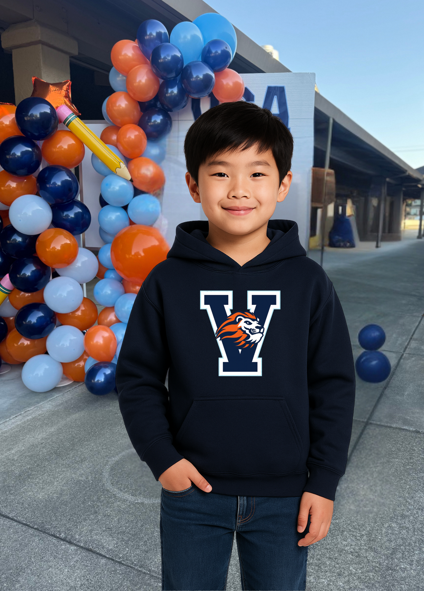 Youth V Lion Head Hoodie