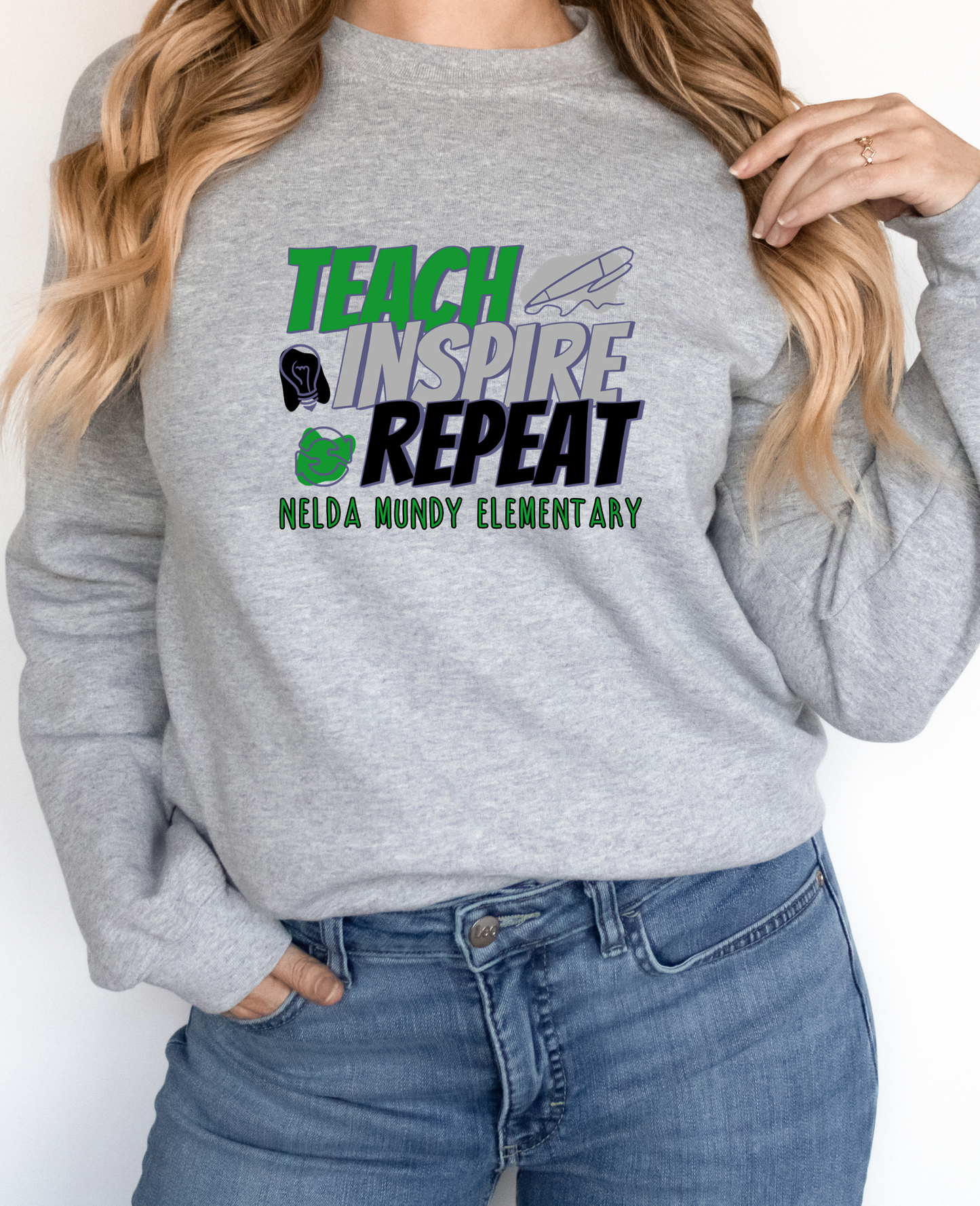 Teach Inspire Repeat Crewneck Pullover