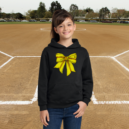 Softball Bow Youth Hoodie