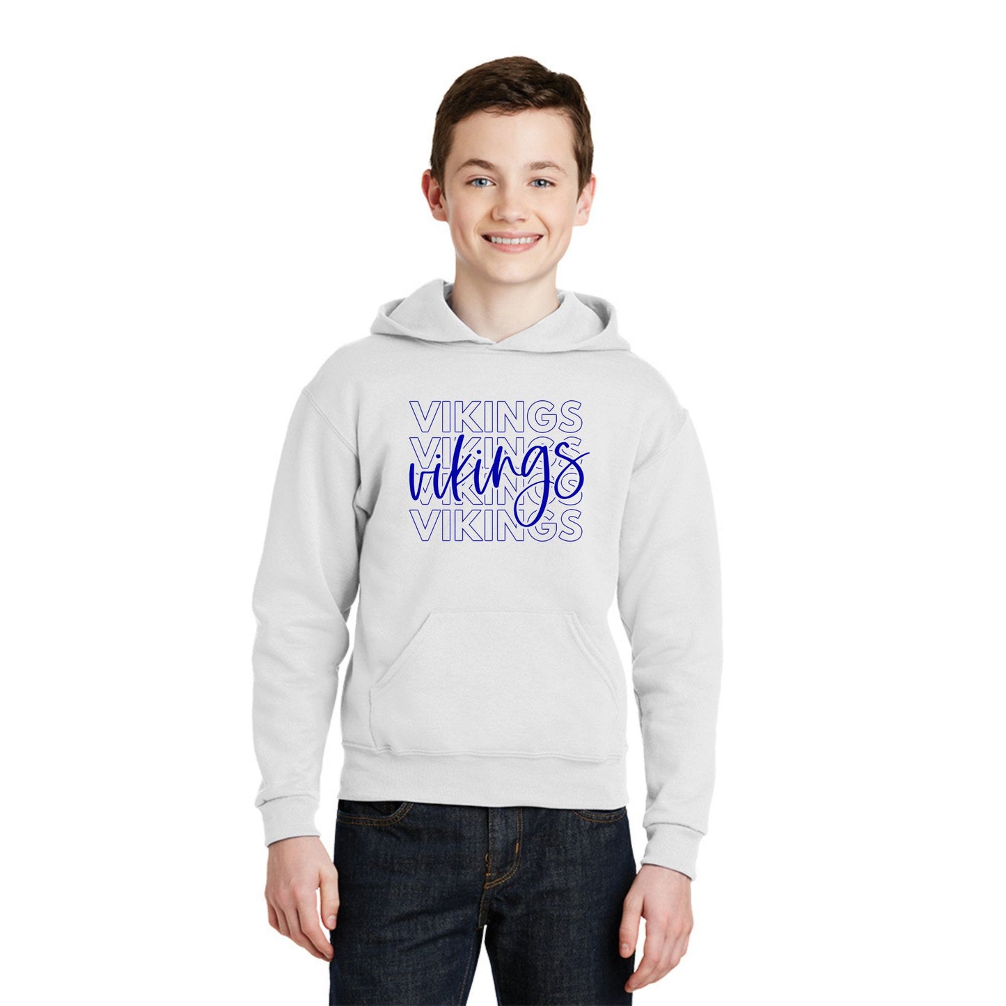 Stacked Vikings Youth Hoodie