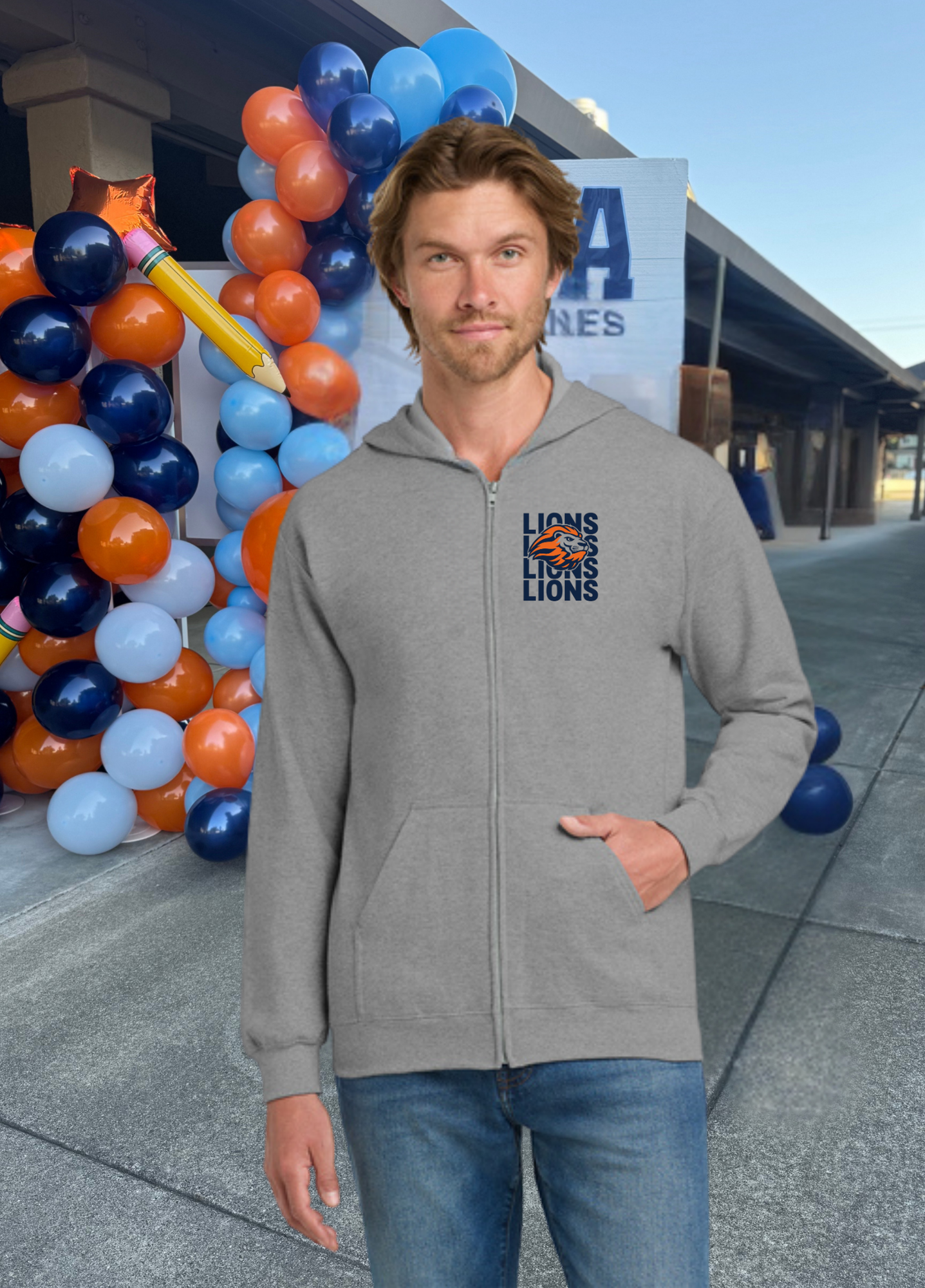 Unisex Lions Full Zip Hoodie