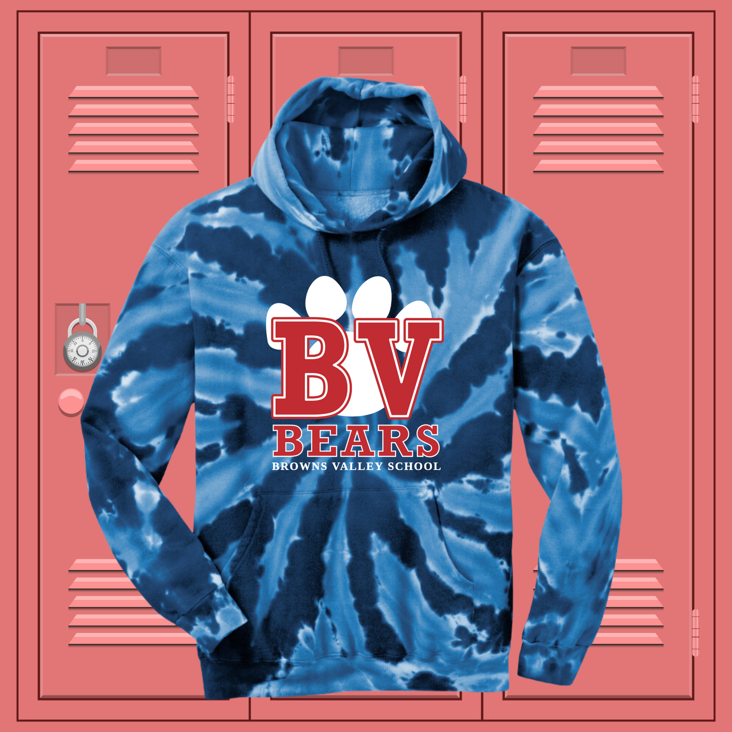 Adult Navy Tie Dye BV Hoodie