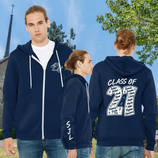 SJL 8th Grade Full Zip Hoodie - Bella+Canvas
