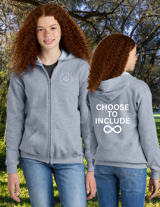 Choose To Include Youth Zip Up Hoodie