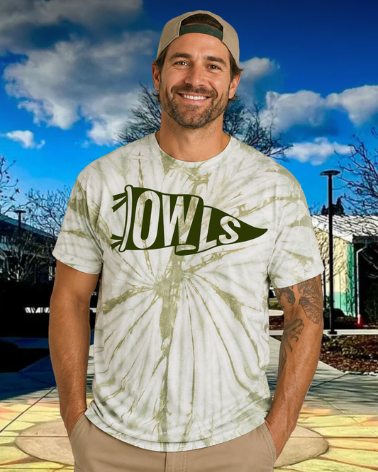 Tie Dye Owls Adult Tee
