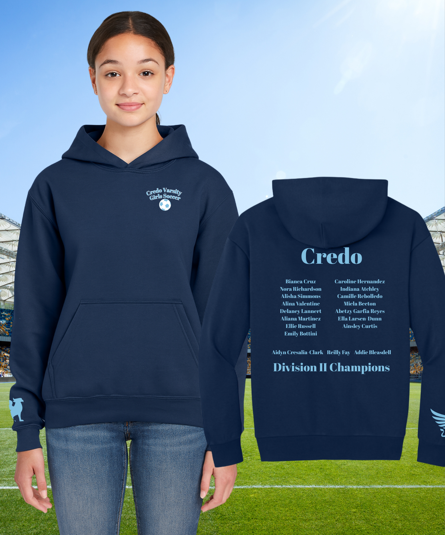 Credo Girls Varsity Socccer Hoodie