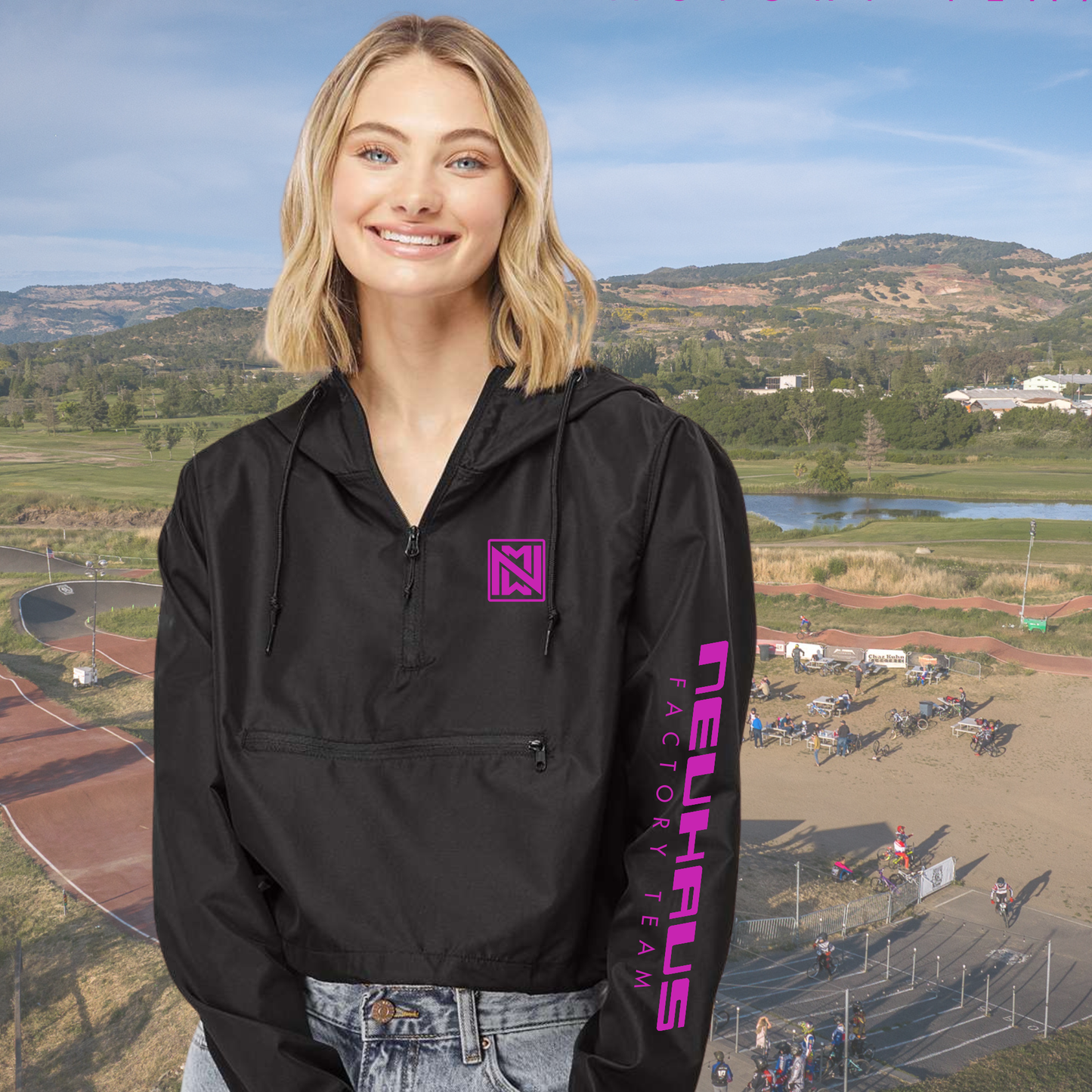 Ladies Cropped Neuhaus MetalWorks Windbreaker Jacket