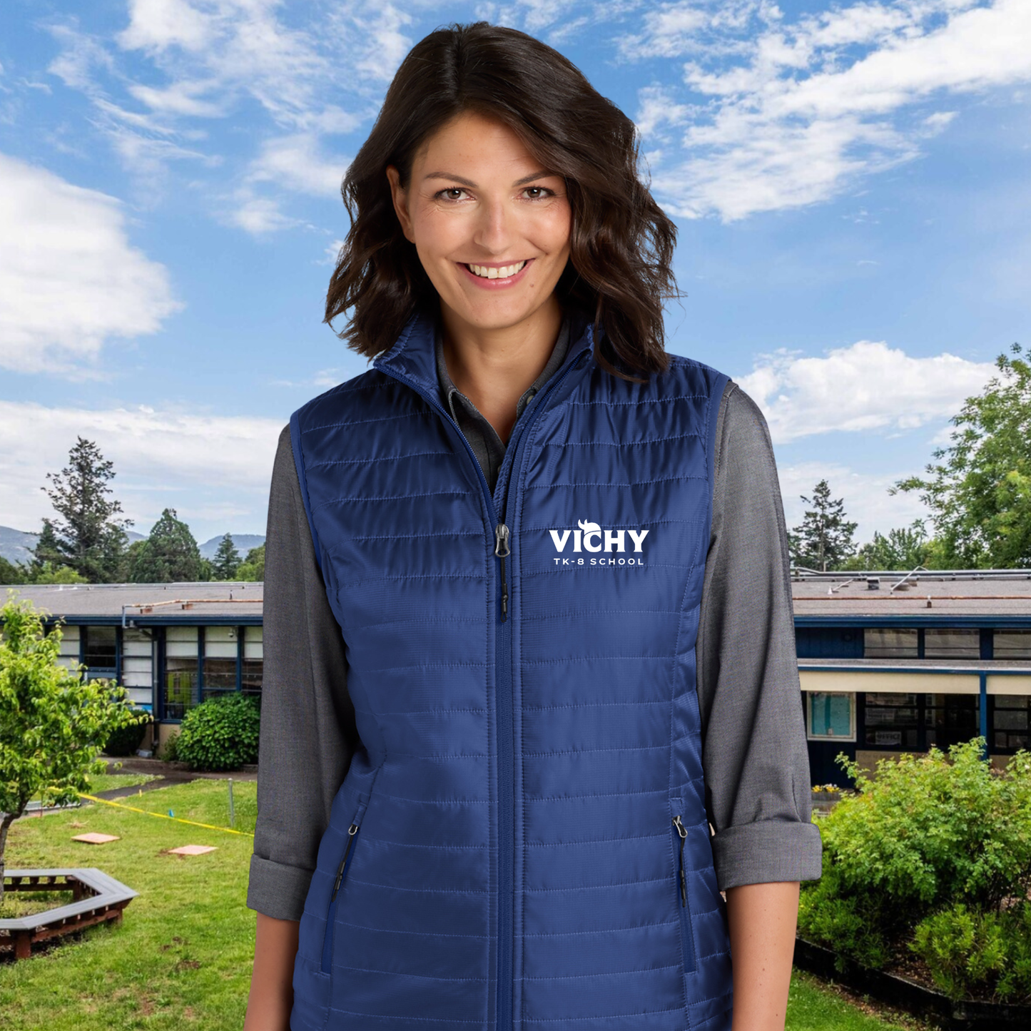 Ladies Vichy TK-8 Packable Puffy Vest