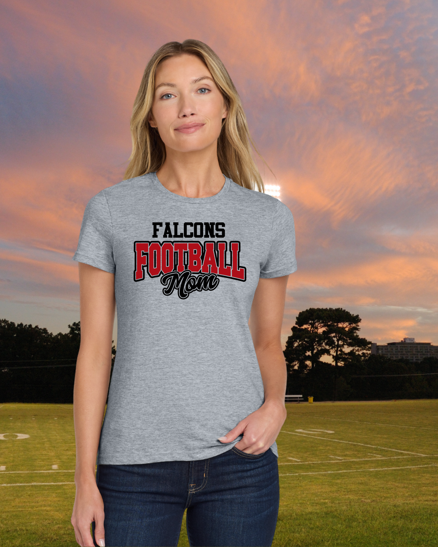 Fairfield Falcons Football Mom Ladies Tee