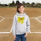 Softball Bow Youth Hoodie